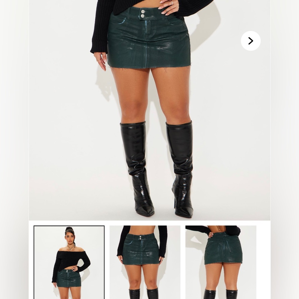 Denim mini skirt - green